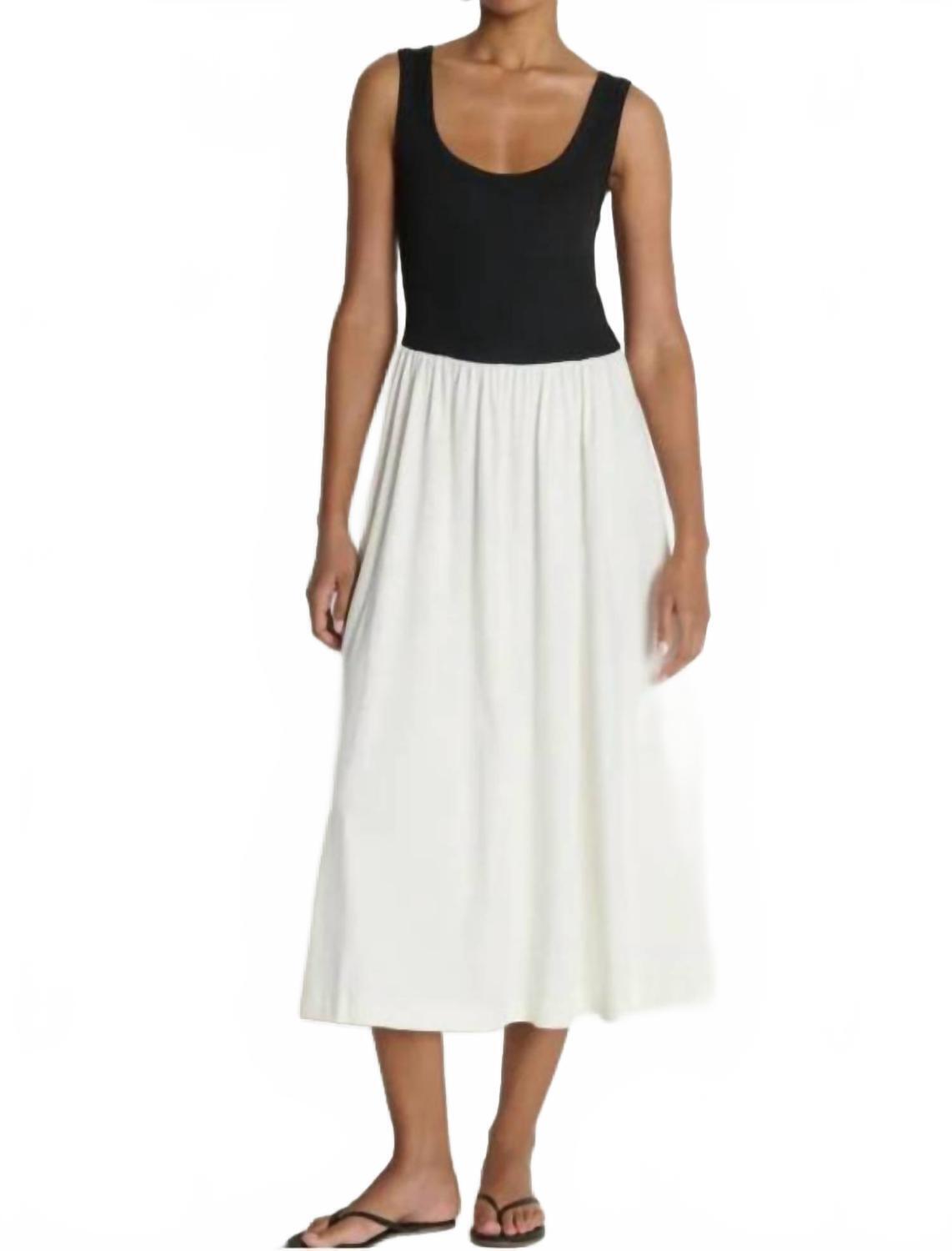 New Nation Ltd Karla Midi Dress In Porcelain Color Block